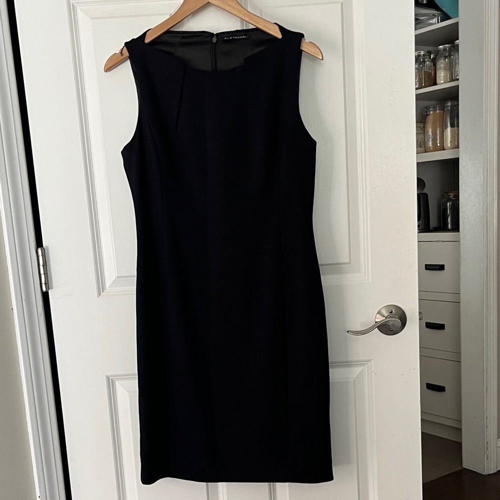 Elie Tahari LBD Classic Black Mini Dress sleeveless Sz 8